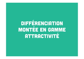 Différenciation
montée en gamme
attractivité

 