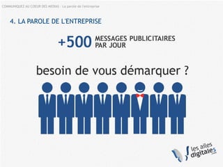 COMMUNIQUEZ AU COEUR DES MEDIAS – La parole de l'entreprise
4. LA PAROLE DE L'ENTREPRISE
 