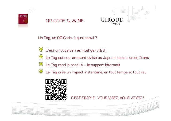 Présentation Cnoté Solution Qr Code Giroud Vins 04 02 10