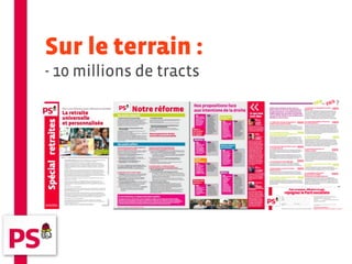 Sur le terrain :
- 10 millions de tracts
 