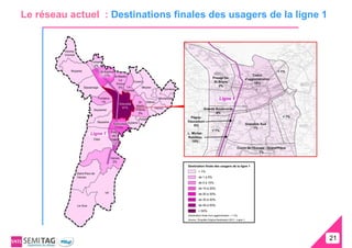 Le réseau actuel : Destinations finales des usagers de la ligne 1




                                                                    21
                                                                    21
 