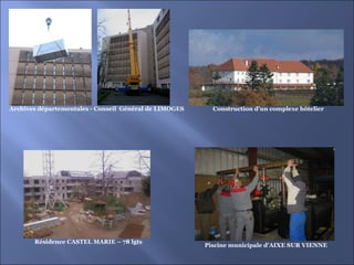 Archives départementales - Conseil  Général de LIMOGES Piscine municipale d’AIXE SUR VIENNE Construction d’un complexe hôtelier Résidence CASTEL MARIE – 78 lgts   