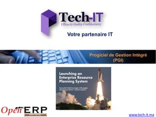 Votre partenaire IT


         Progiciel de Gestion Intégré
                     (PGI)




                            www.tech-it.ma
 