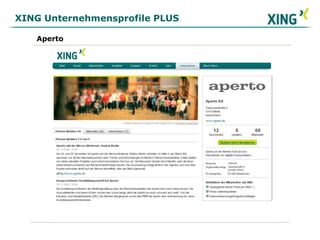 XING Unternehmensprofile PLUSAperto
