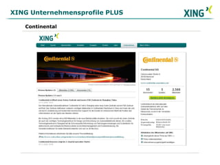 XING Unternehmensprofile PLUSContinental