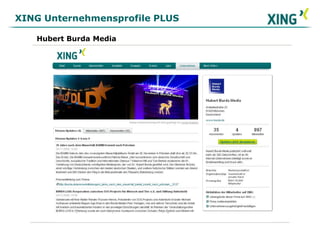XING Unternehmensprofile PLUSHubert Burda Media