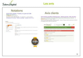 Les avis
11
Notations
Avis clients
 
