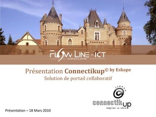 Présentation Connectikup© by Eskape
                       Solution de portail collaboratif




Présentation – 18 Mars 2010
 