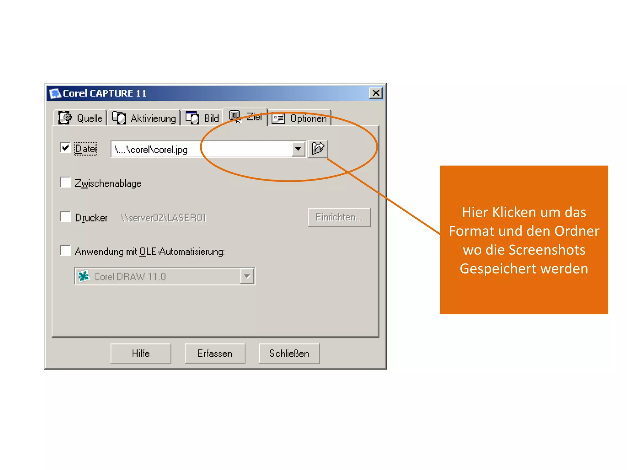Hier Klicken um das Format und den Ordner wo die Screenshots Gespeichert werden