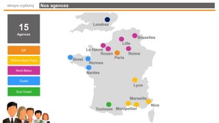 Nos agences
IDF
Ouest
Nord Belux
Rhône-Alpes Paca
15
Agences
Sud Ouest
 