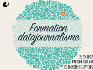 Formation
datajournalisme
                      26-27.10.12
                 Caroline Goulard
           co founder @dataveyes
 
