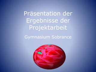 Präsentation der
Ergebnisse der
Projektarbeit
Gymnasium Sobrance
 