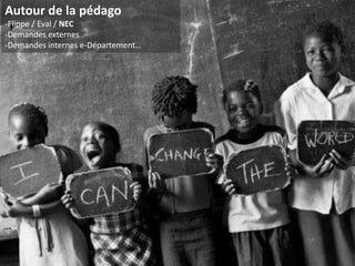 Autour de la pédago
-Flippe / Eval / NEC
-Demandes externes
-Demandes internes e-Département…