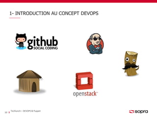 1- INTRODUCTION AU CONCEPT DEVOPS 
Techlunch – DEVOPS & Puppet 
10 
 
