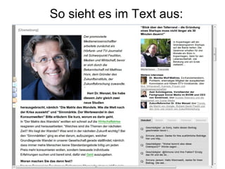 So sieht es im Text aus:  