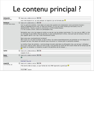 Le contenu principal ?
 
