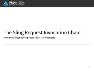 The Sling Request Invocation Chain
4
How the Sling Engine processes HTTP Requests
 