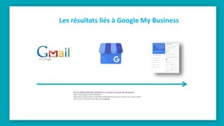 Les résultats liés à Google My Business
 