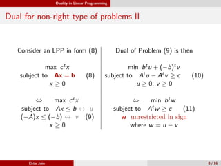 presentation on Duality theory in operations research | PPT