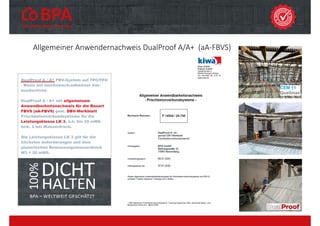 Allgemeiner Anwendernachweis DualProof A/A+ (aA‐FBVS)
 