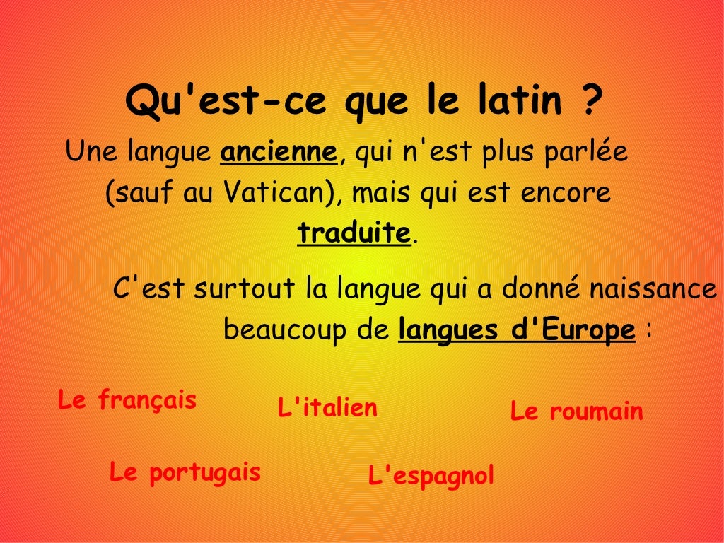 Présentation du latin classes de 6ème