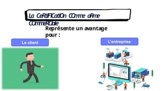 La CeRtIFICatIOn C
O
m
m
e aRme
COmmeRCIale
Le client L’entreprise
Représente un avantage
pour :
 