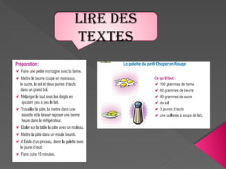 Lire des
textes
 