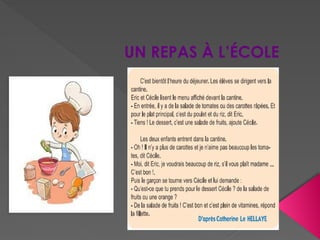UN REPAS À L’ÉCOLE
 