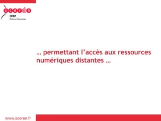 … permettant l’accès aux ressources
numériques distantes …
 