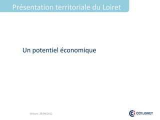 Présentation territoriale du Loiret




   Un potentiel économique




     Orléans 28/09/2012
 