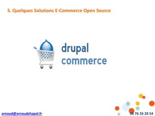 arnaud@arnaudchapal.fr 06 76 26 28 54
NOTRE VISION & VALEUR AJOUTÉE5. Quelques Solutions E-Commerce Open Source
 