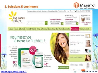 arnaud@arnaudchapal.fr 06 76 26 28 54
NOTRE VISION & VALEUR AJOUTÉE
• Magento
• Projets
5. Solutions E-commerce
 