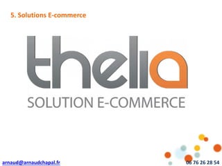 arnaud@arnaudchapal.fr 06 76 26 28 54
NOTRE VISION & VALEUR AJOUTÉE5. Solutions E-commerce
 