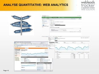ANALYSE QUANTITATIVE: WEB ANALYTICS
Page  6
 