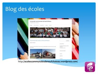 Blog des écoles
http://ecolescommunalesdeneufchateau.wordpress.com/
Votre participation
Inscription
formation
 