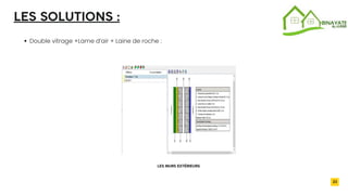 2032
23
LES SOLUTIONS :
Double vitrage +Lame d’air + Laine de roche :
LES MURS EXTÉRIEURS
 