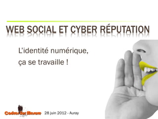 L’identité numérique,
ça se travaille !




       28 juin 2012 - Auray
 