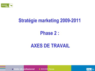 Stratégie marketing 2009-2011   Phase 2 :  AXES DE TRAVAIL 