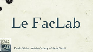 Le FacLab
Estelle Olivier - Antoine Vanroy - Gabriel Cecchi

 