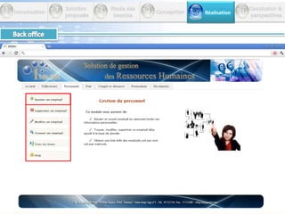           Réalisation43612 Introduction         Etude des          besoins         Conception       Conclusion &perspectives        Solution         proposée5Back office 