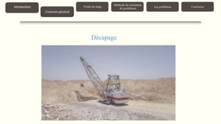 Contexte général
Introduction Projet de stage
Méthode de résolution
de problèmes
Les problèmes Conclusion
Décapage
 
