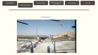 Contexte général
Introduction Projet de stage
Méthode de résolution
de problèmes
Les problèmes Conclusion
Transport
 