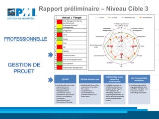 Rapport préliminaire – Niveau Cible 3
 