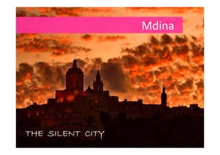 Oldtimer Transfer nach Mdina
Mit den t aditionellen alten B ssen fah en i am f ühen Abend om Hotel a s nach Mdina Do t e den i nsMit den traditionellen alten Bussen, fahren wir am frühen Abend vom Hotel aus nach Mdina. Dort werden wir uns
etwas in den Gassen der Stadt umsehen. Nach diesem kurzen Spaziergang in der Dämmerung begeben wir uns
zum Bacchus Restaurant, in welchem wir das Abschiedsdinner serviert bekommen.
 