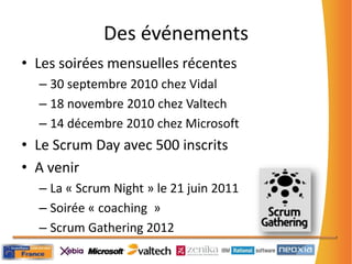 L’Association en chiffres Le Wiki : 256 inscritshttp://www.frenchsug.orgLe Meetup : 834 membres http://www.meetup.org/frenchsugUn groupe de discussions : 488 membres http://fr.groups.yahoo.com/group/frenchsugUn Groupe Linkedin : 699 membreshttp://www.linkedin.com/groups?gid=1494997