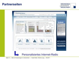 Partnerseiten Personalisiertes Internet-Radio 