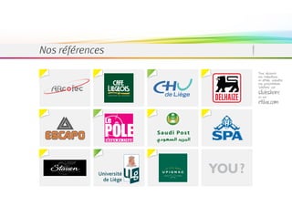 Nos références

                         Pour découvrir
                         nos réalisations
                         en détails, consultez
                         nos présentations
                         solutions sur

                         slideshare
                         ou sur

                         etilux.com




                 YOU ?
 