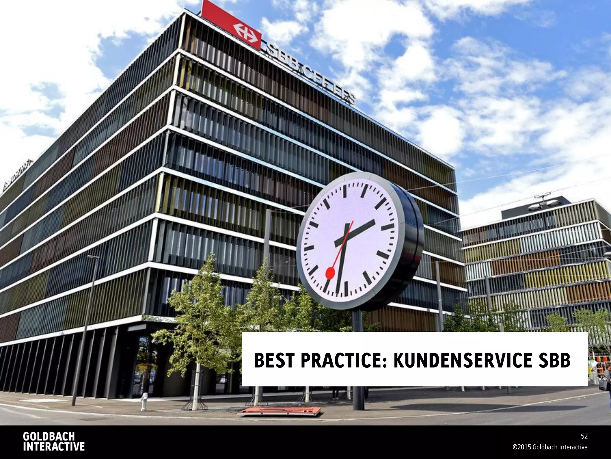 BEST PRACTICE: KUNDENSERVICE SBB
52
©2015 Goldbach Interactive
 
