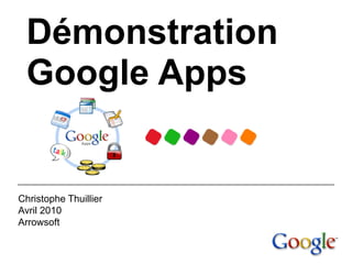 Démonstration
 Google Apps


Christophe Thuillier
Avril 2010
Arrowsoft
 