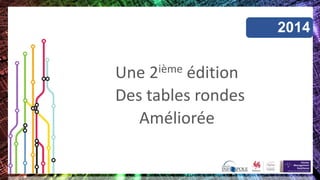 2014
Une 2ième édition
Des tables rondes
Améliorée
 